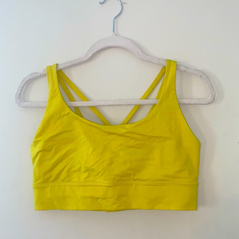 Lululemon energy longline bra yellow size 12